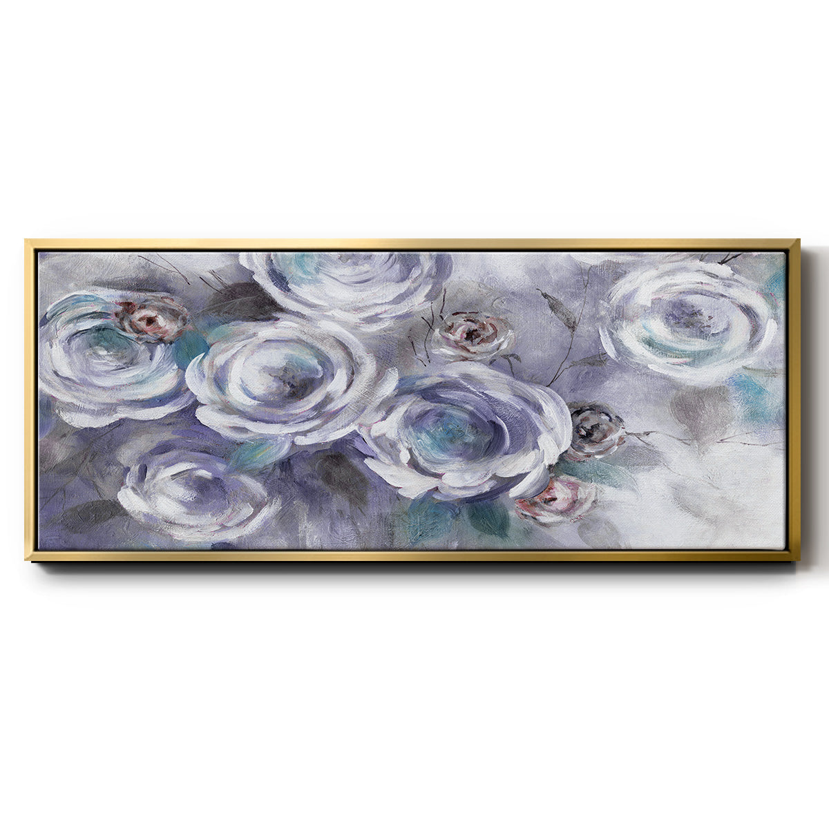 Iced Flowers - Floater Framed Canvas Print