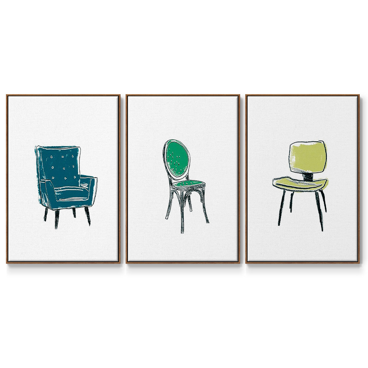 Take a Seat VI - Floater Framed Canvas Set
