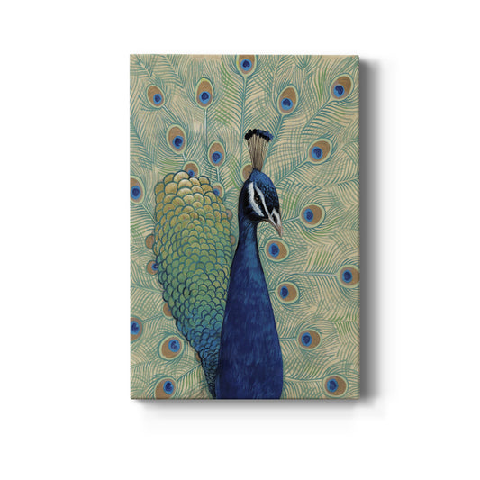 Blue Peacock I Premium Gallery Wrapped Canvas - Ready to Hang