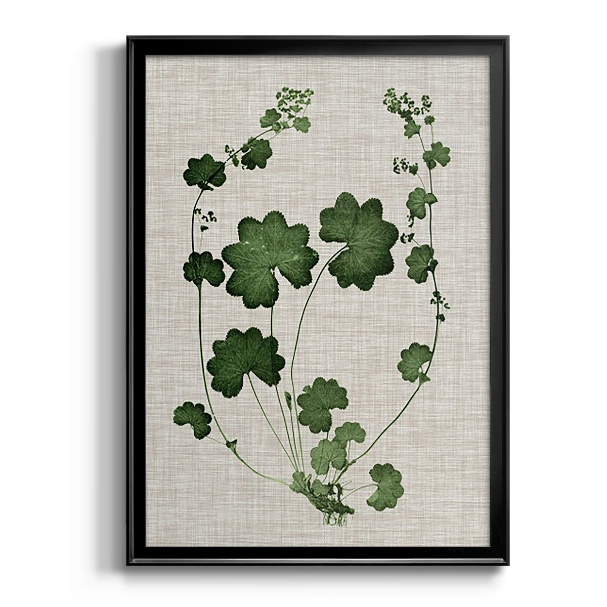 Forest Foliage on Linen II - Modern Framed Canvas Print