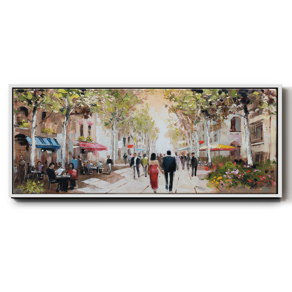 Paris Teal III - Floater Framed Canvas Print