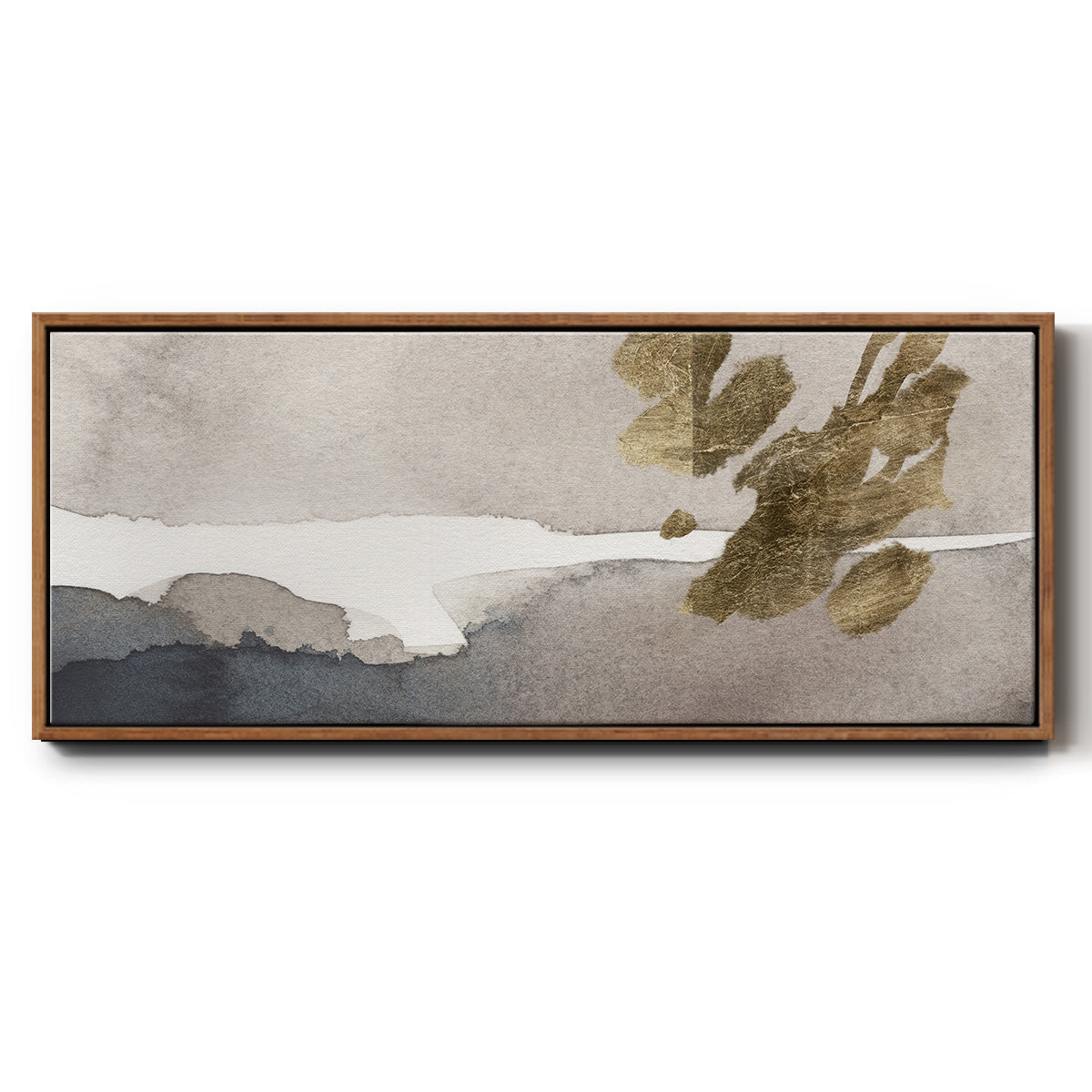 Watercolor with Gold II - Floater Framed Canvas Print