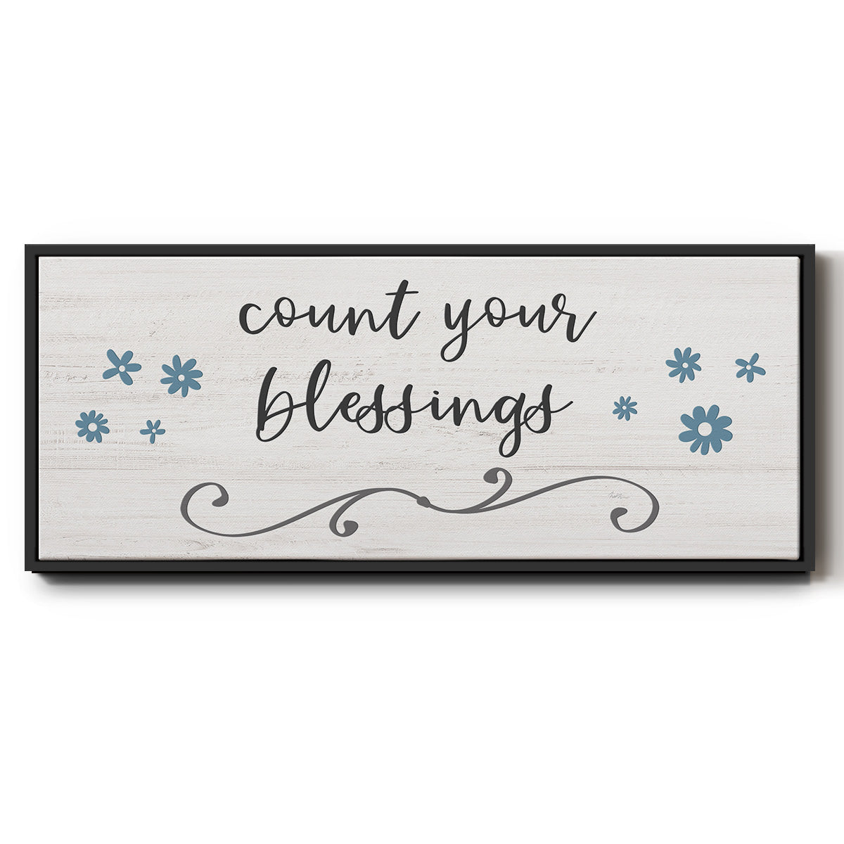 Count Blessings - Floater Framed Canvas Print