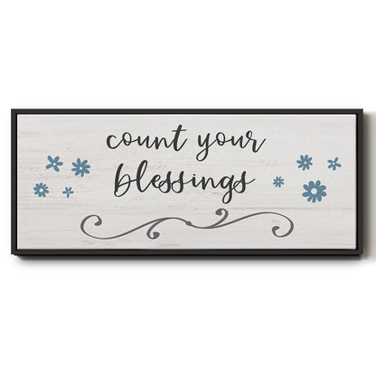 Count Blessings - Floater Framed Canvas Print
