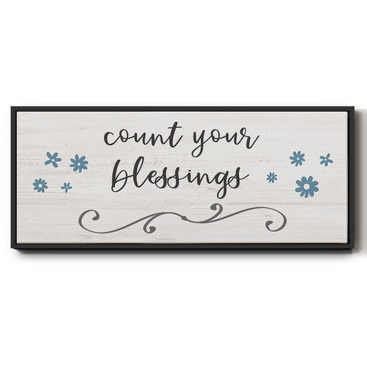 Count Blessings - Floater Framed Canvas Print
