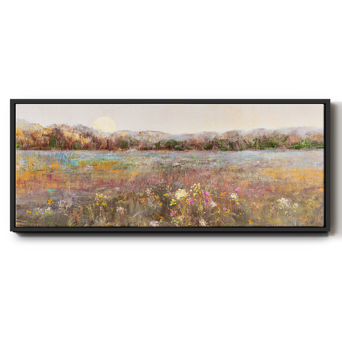 Meadow Moonrise - Floater Framed Canvas Print