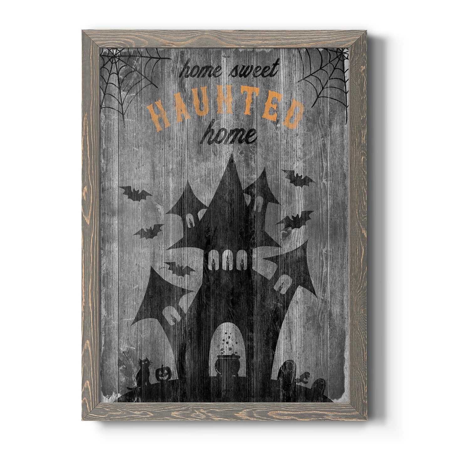 Haunted House - Barnwood Framed Canvas Print