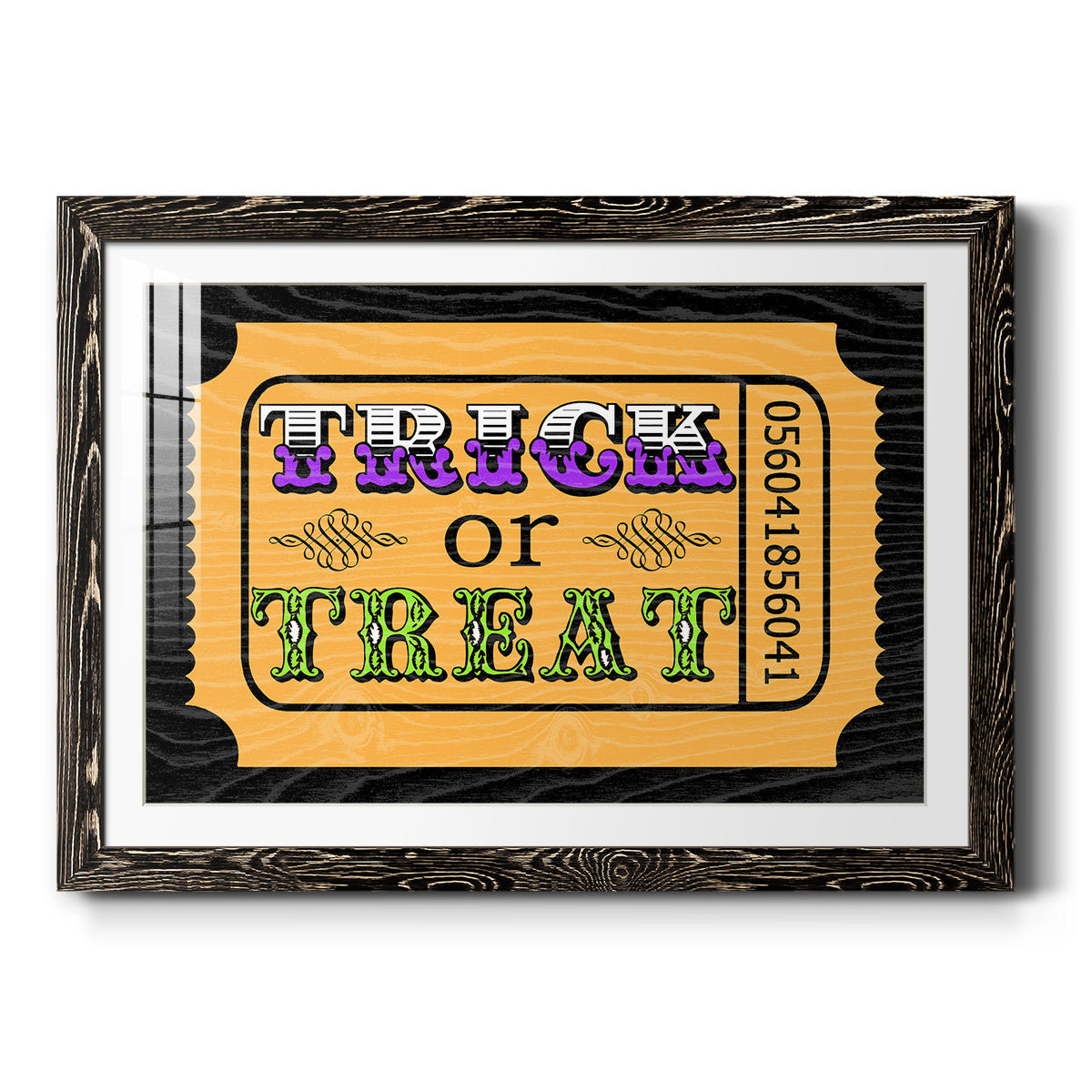 Trick or Treat Ticket - Barnwood Framed Art Print