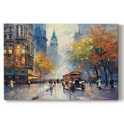 city,street,autumn,colors,vintage,car,people,crowd,architecture,rain,seasonal,urban,bustling,historic,scene,travel,lifestyle,outdoor,pedestrian,activity,atmosphere,iconic,destination,vivid,nature,experience,evening,culture,tradition,painting,scenic,lively,colorful,summer,historical,ambiance,vibrant,picturesque,charming,joy