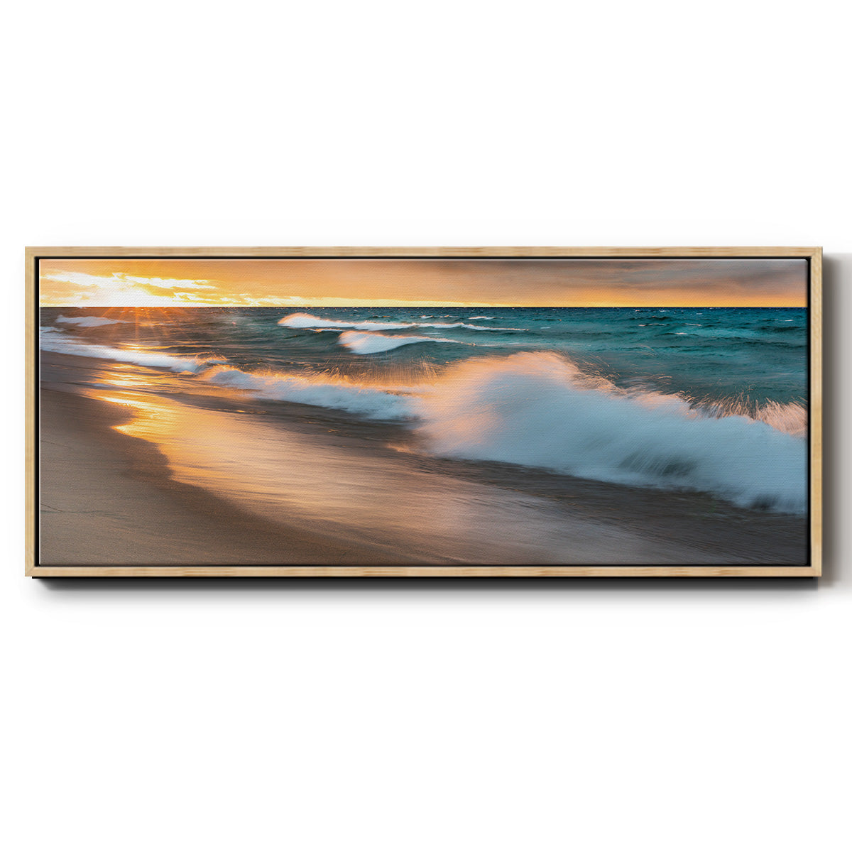 Miners Beach Light - Floater Framed Canvas Print