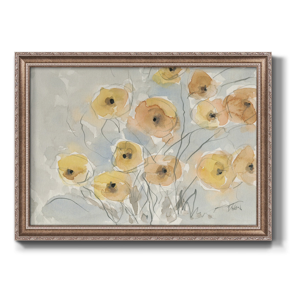 Sunset Poppies I Premium Framed Canvas- Ready to Hang