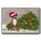 Christmas Boxer and Broken Christmas Tree - Framed Gallery Wrapped Canvas in Floating Frame