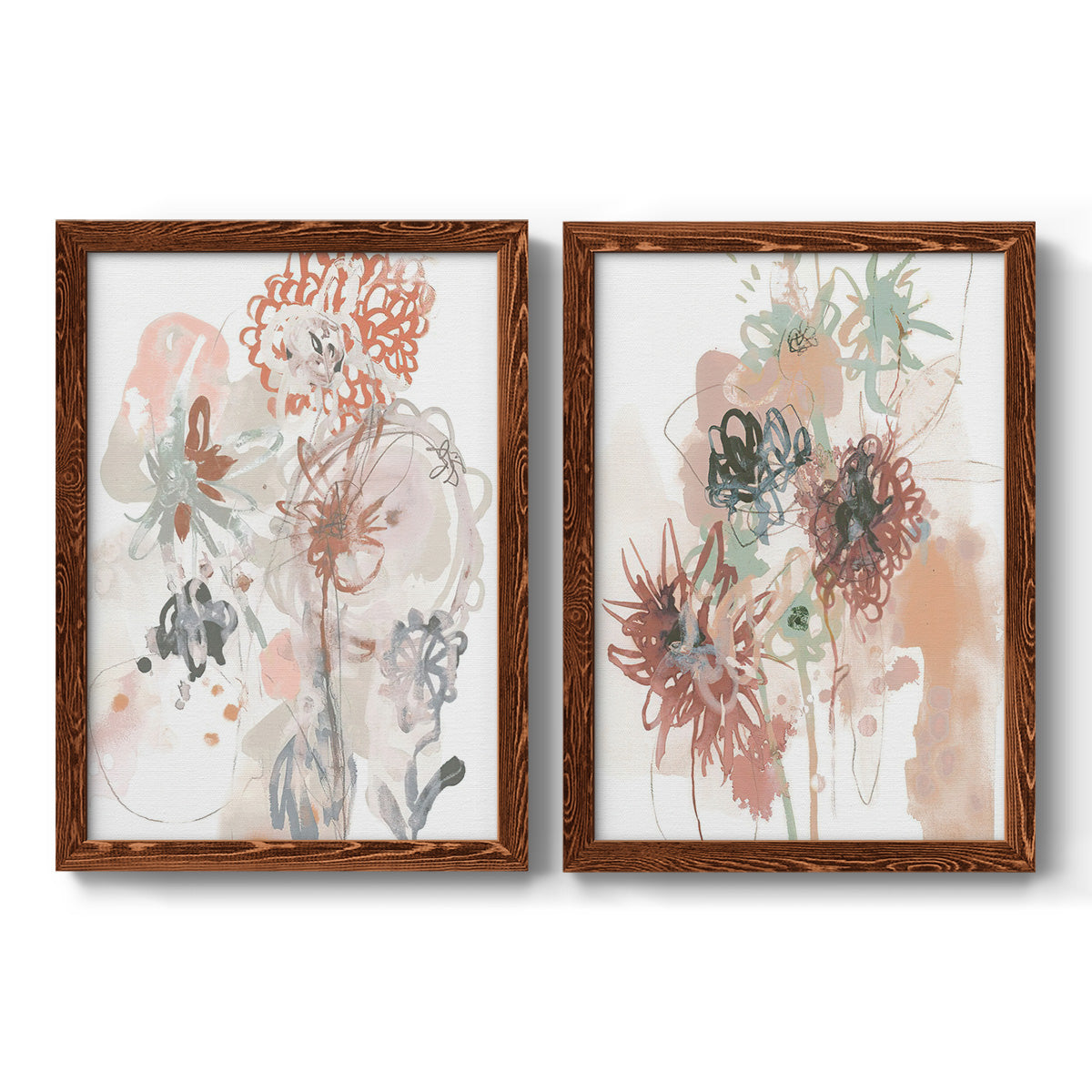 Petal Drift III - Premium Framed Canvas 2 Piece Set - Ready to Hang