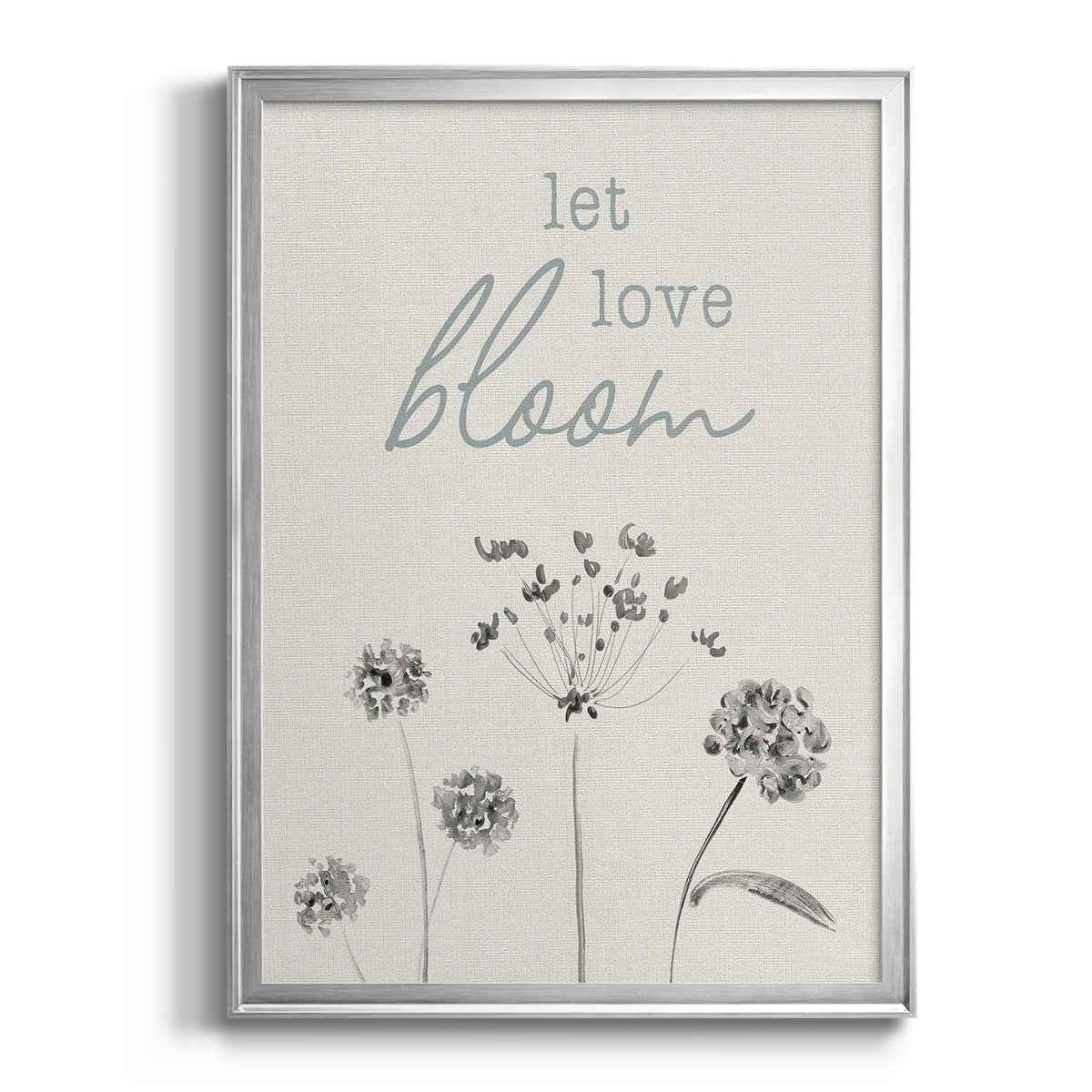 Let Love Bloom - Modern Framed Canvas Print