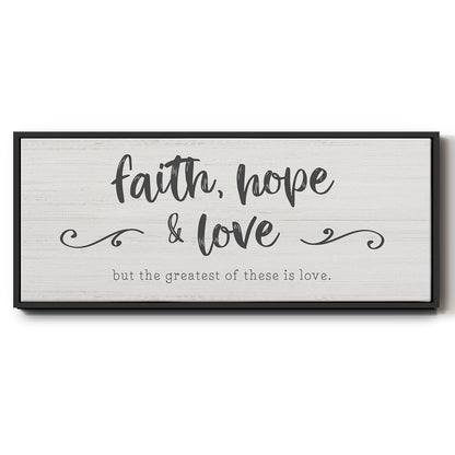 Greatest is Love - Floater Framed Canvas Print