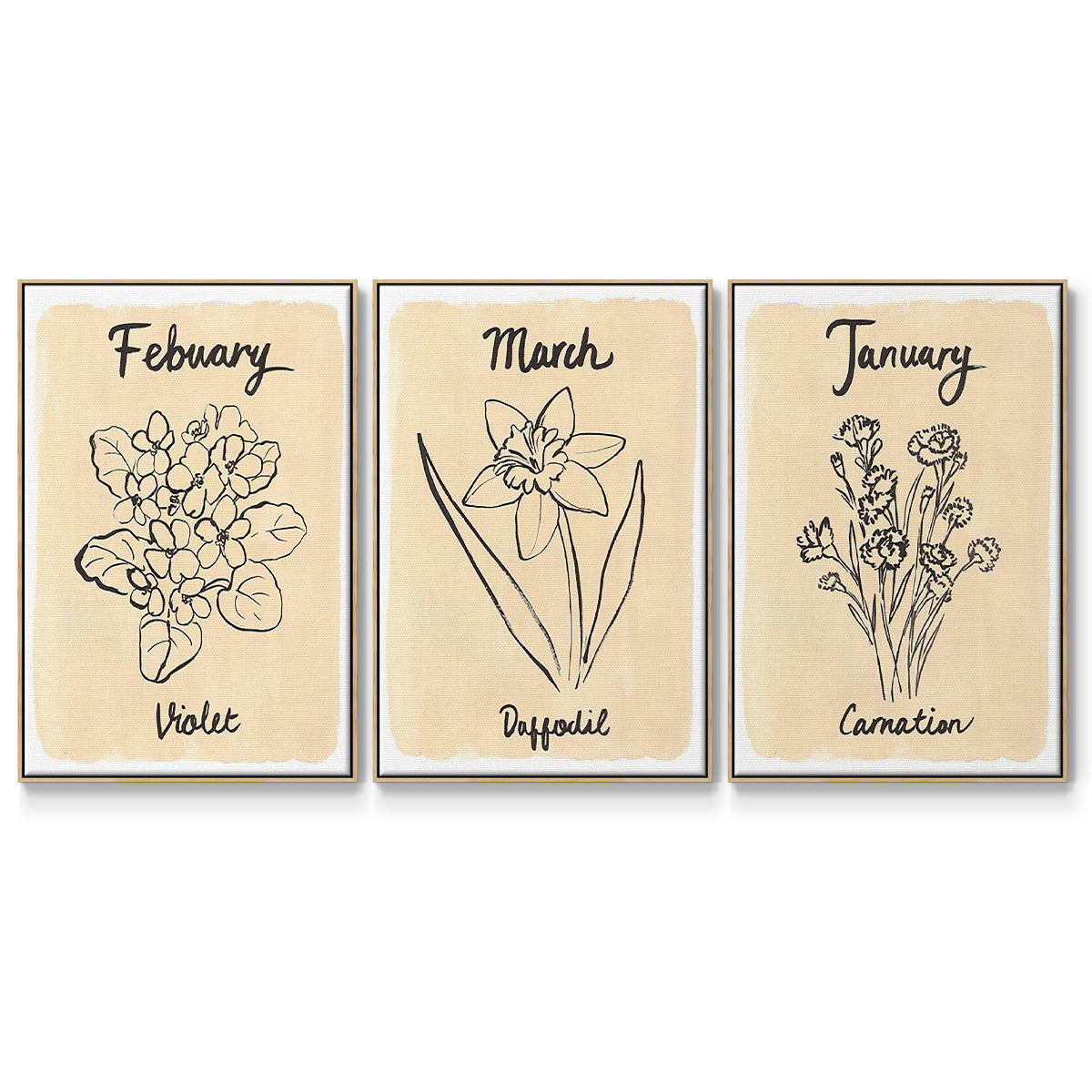 Birth Month I - Floater Framed Canvas Set