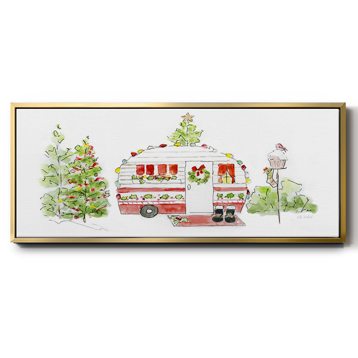 Holiday Camper II - Floater Framed Canvas Print