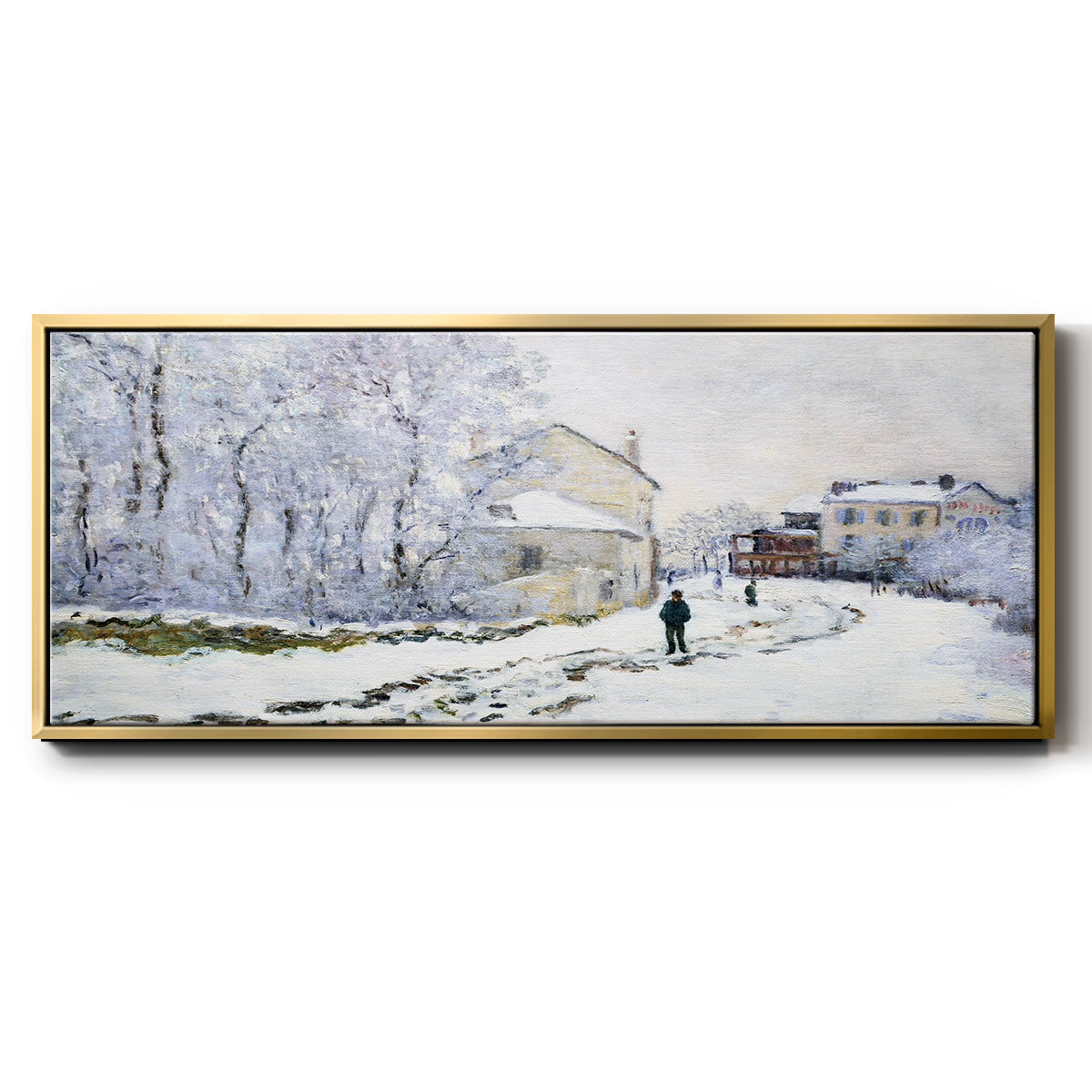 Snow in Argenteuil, 1875 - Floater Framed Canvas Print