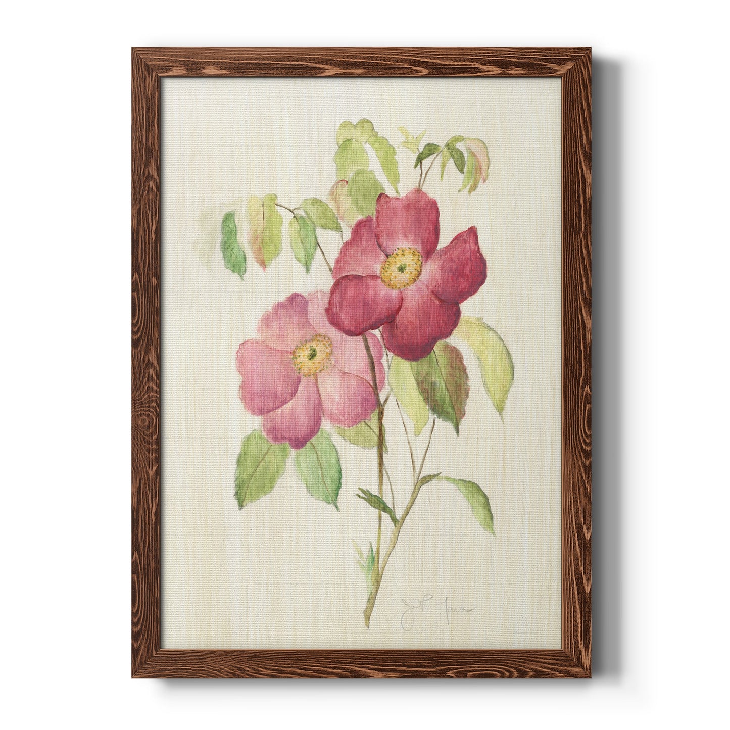 Dusty Rose II - Premium Canvas Framed in Barnwood - Ready to Hang