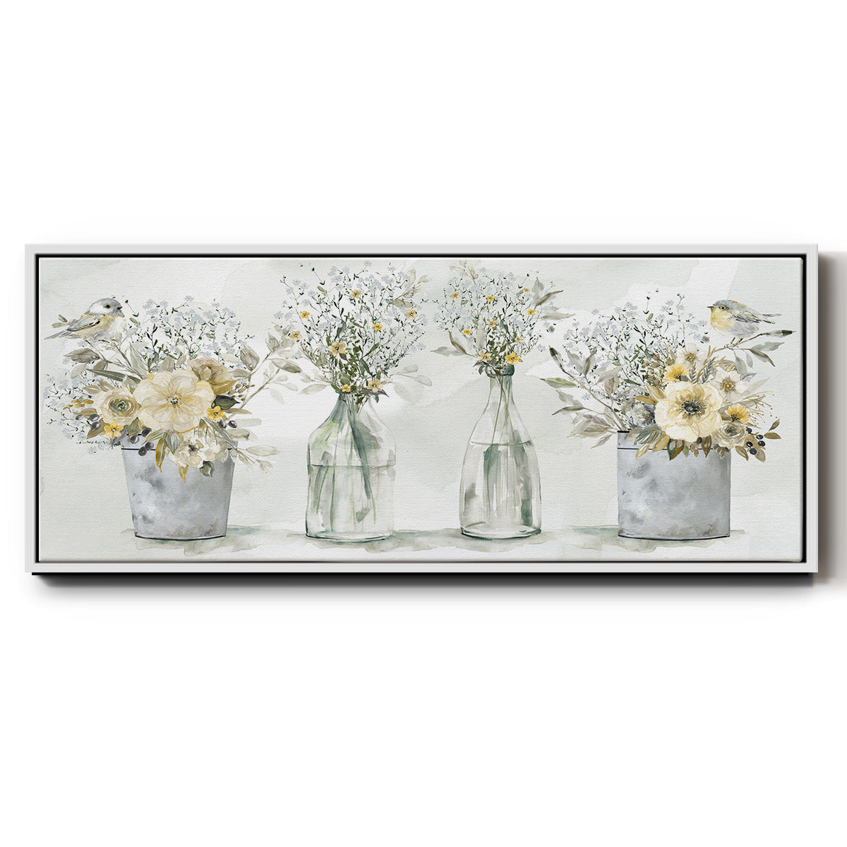 Farmhouse Bouquets - Floater Framed Canvas Print