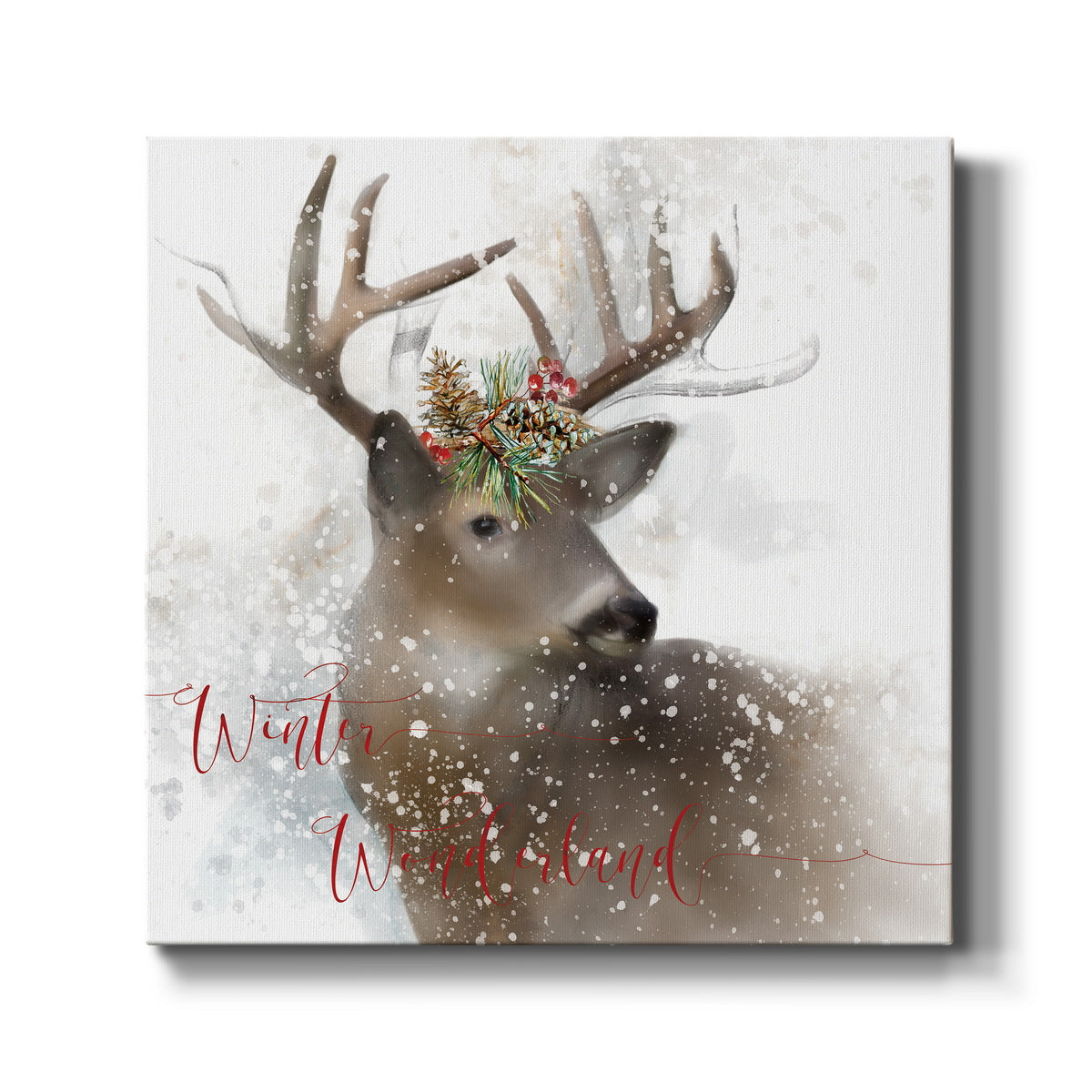 Winter Wonderland Deer-Premium Gallery Wrapped Canvas - Ready to Hang