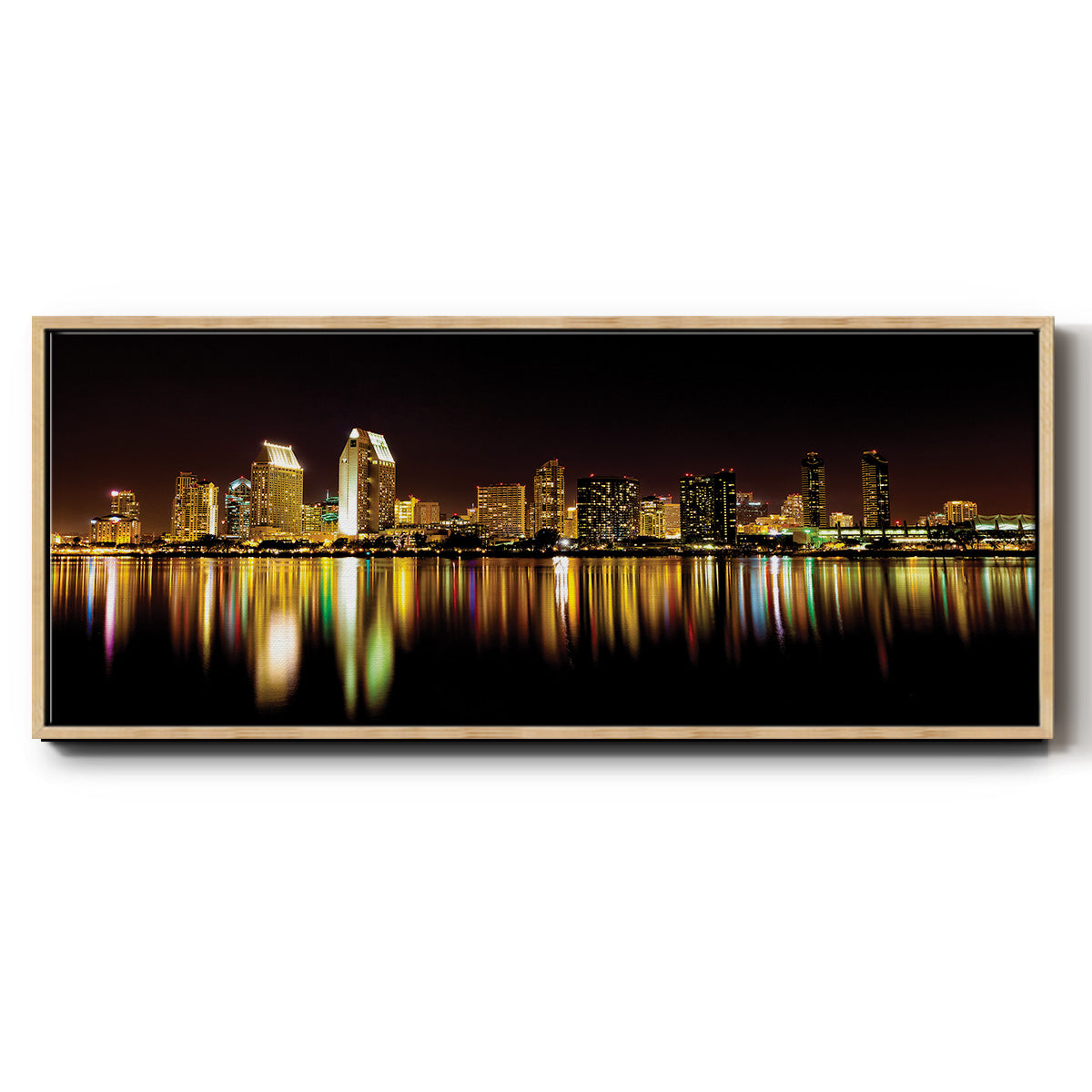 San Diego Skyline - Floater Framed Canvas Print