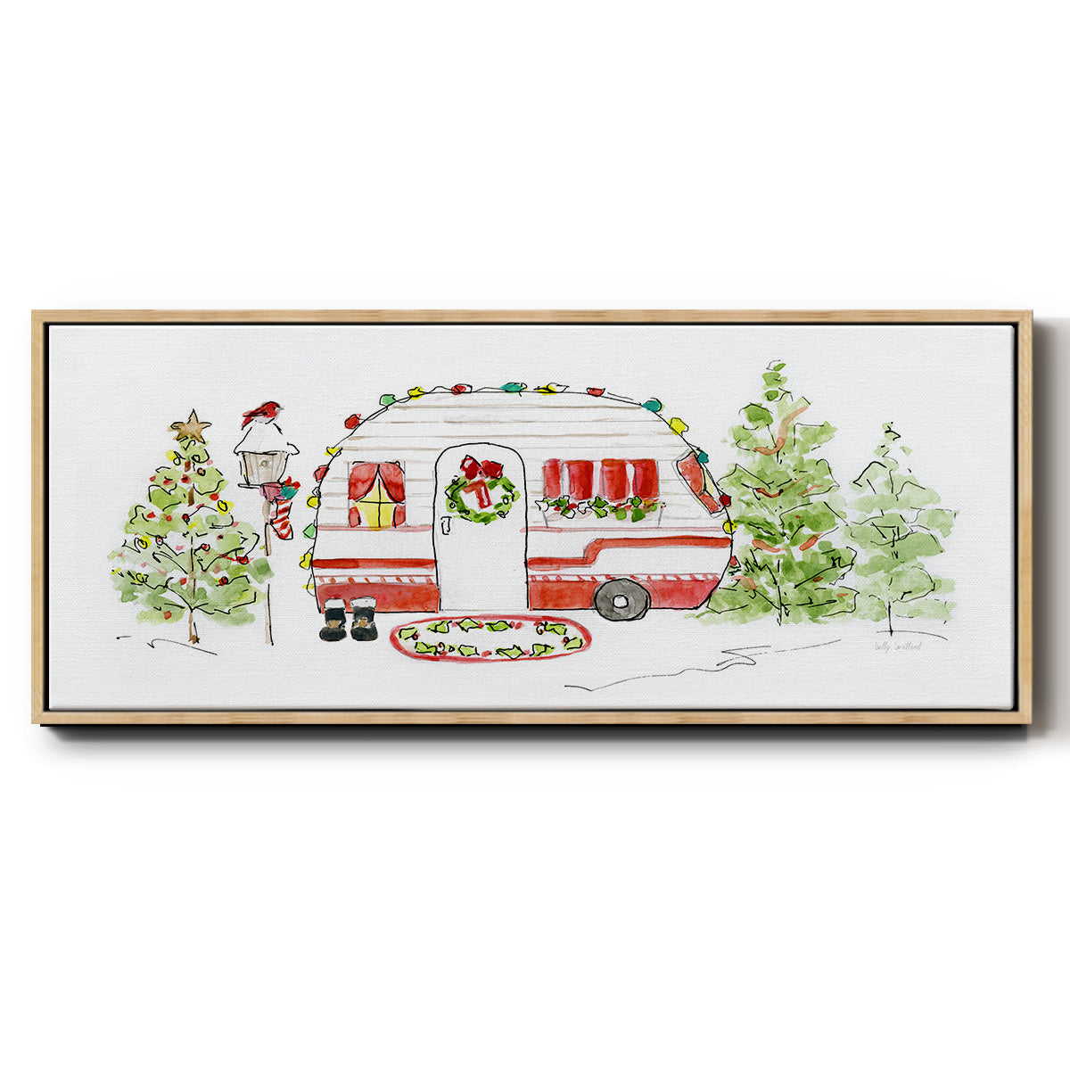 Holiday Camper I - Floater Framed Canvas Print