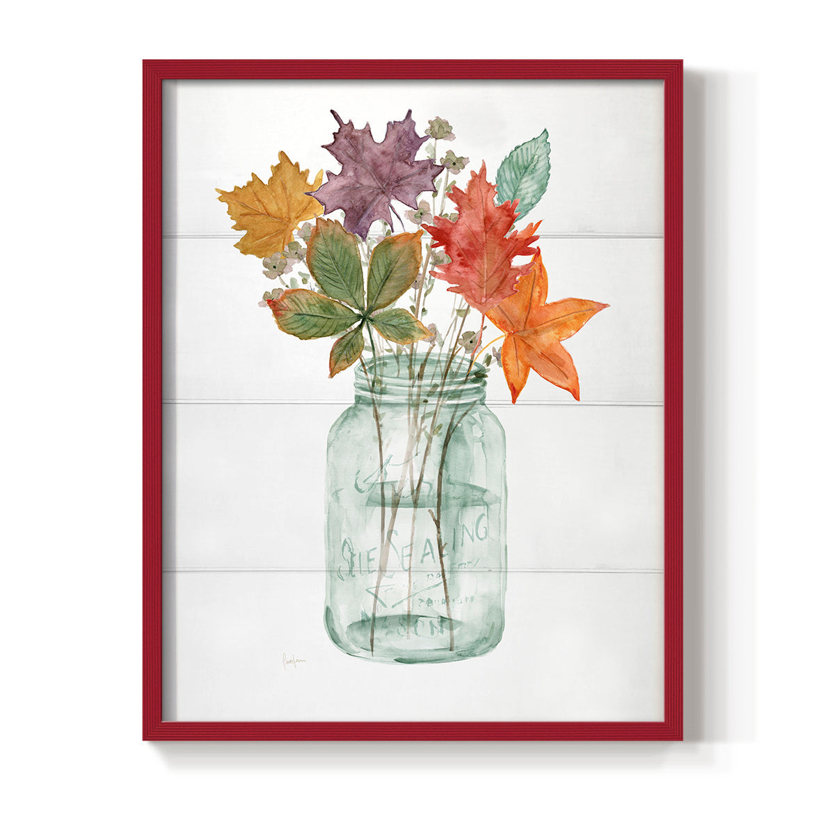 Harvest Home Leaves I - Restickable Framed Art Print