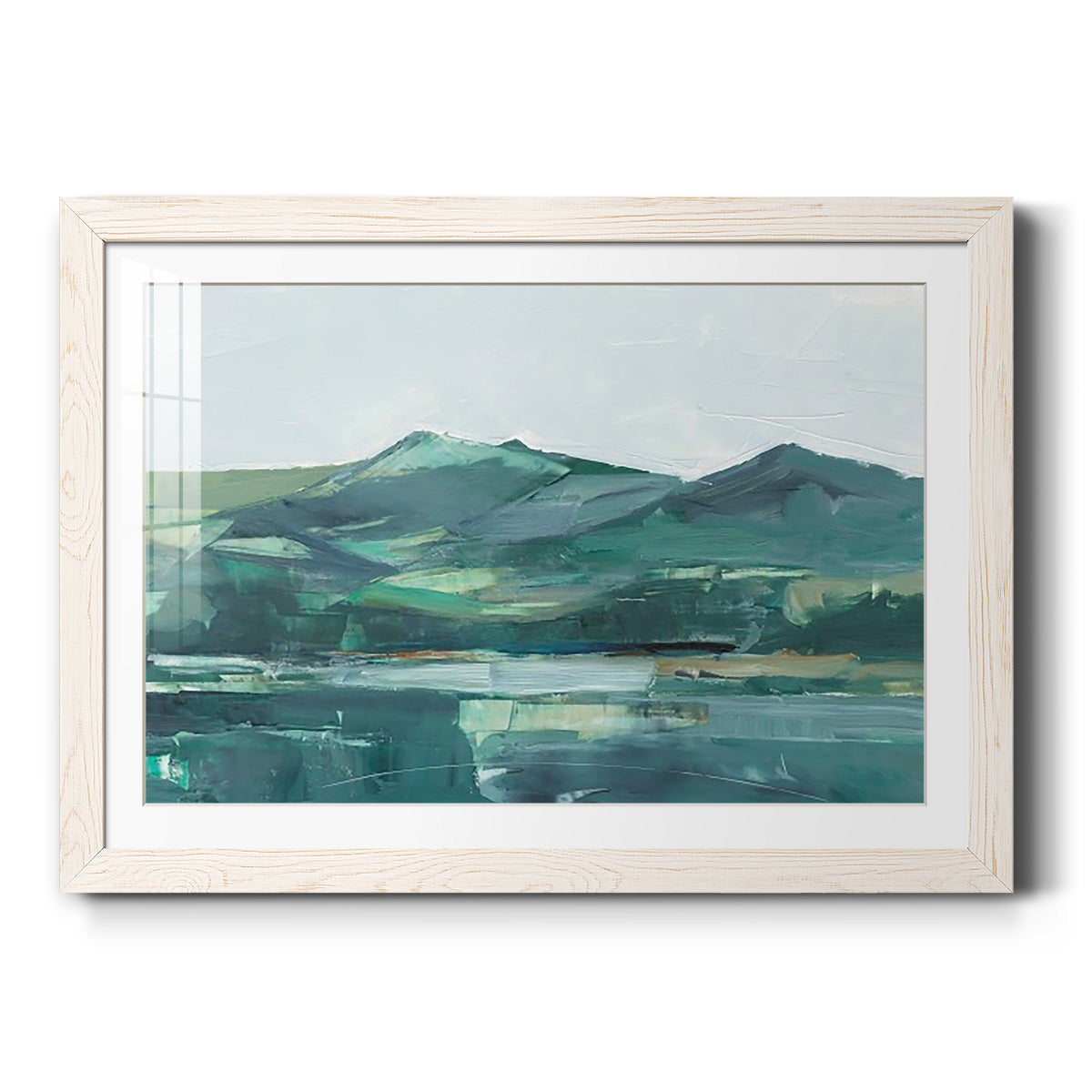 Green Grey Mountains II - Barnwood Framed Art Print