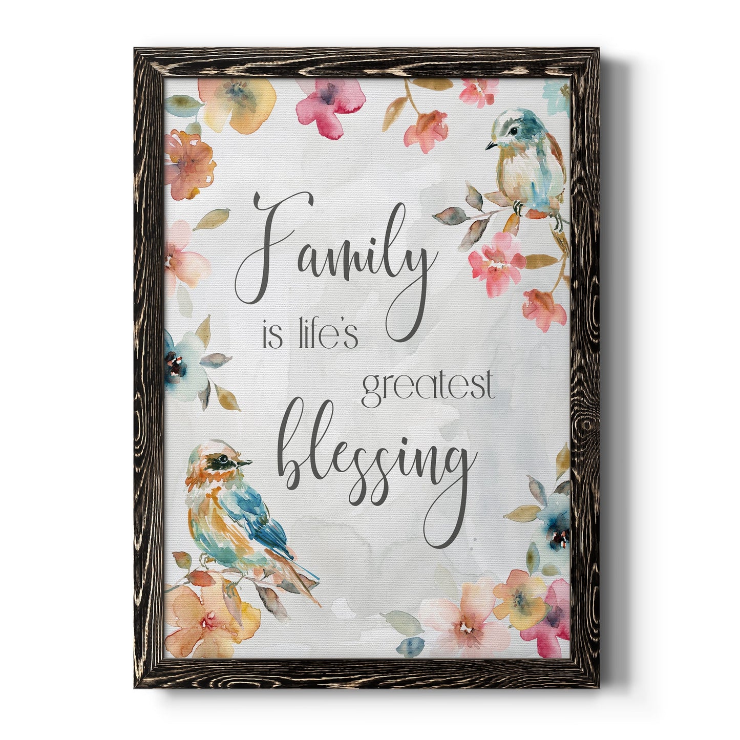 Spring Bird Blessing - Barnwood Framed Canvas Print
