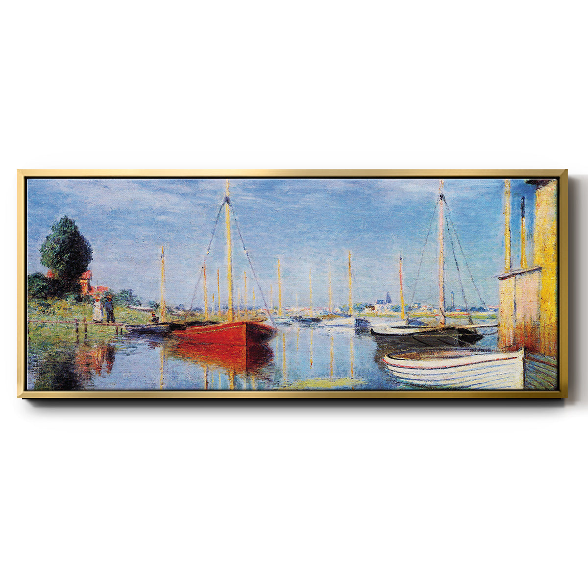 Pleasure Boats at Argenteuil - Floater Framed Canvas Print