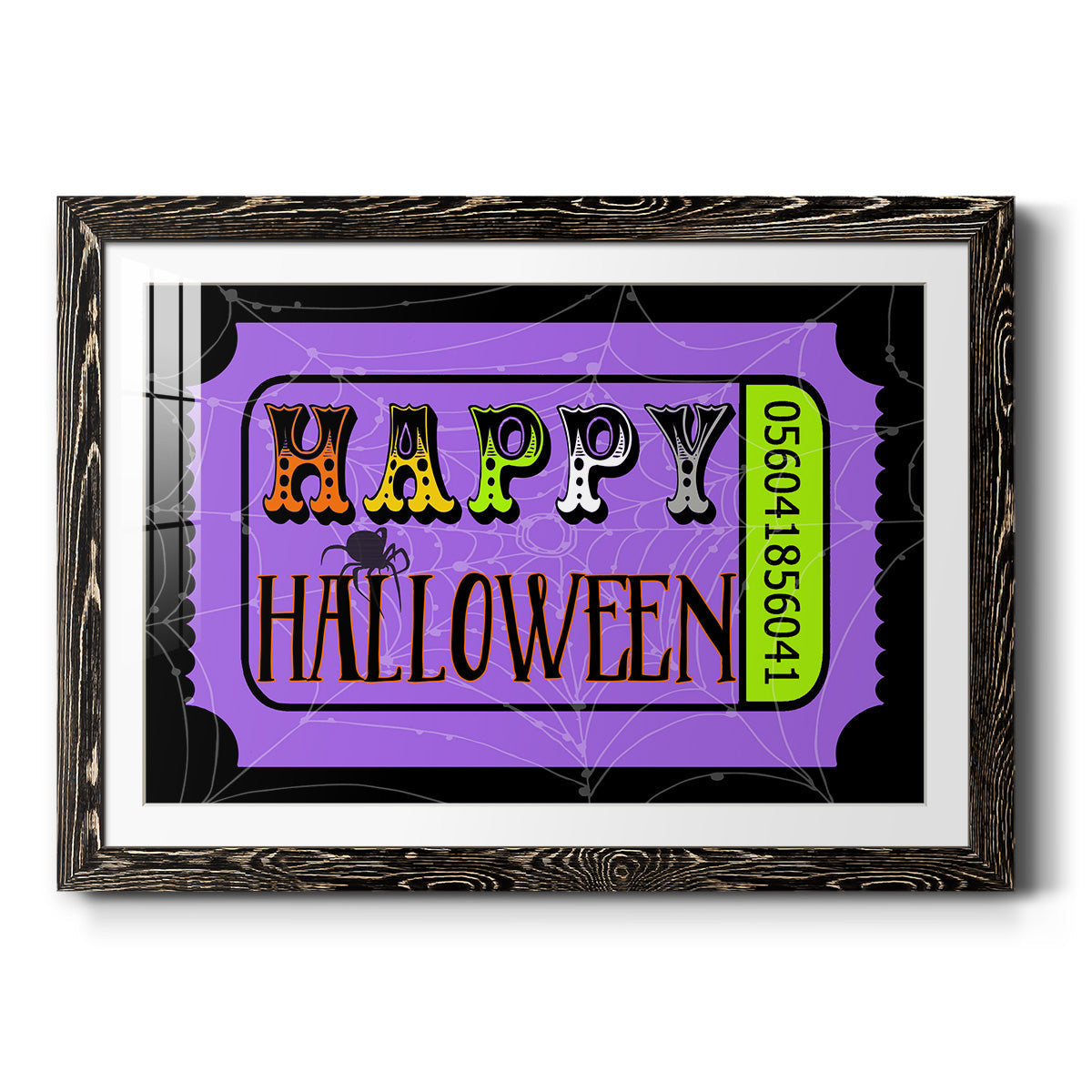Happy Halloween Ticket - Barnwood Framed Art Print
