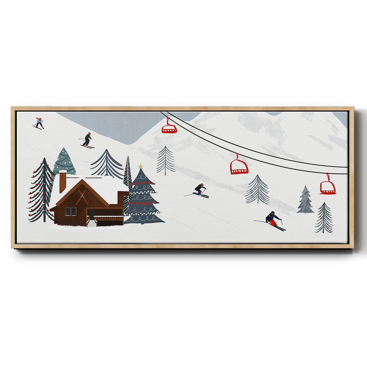 Ski Slope Collection D - Floater Framed Canvas Print