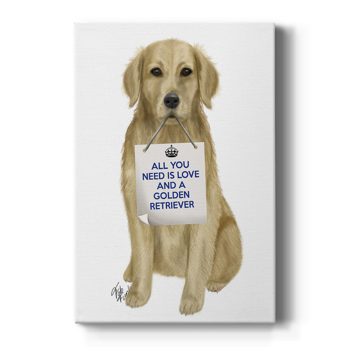 Love and Golden Retriever Premium Gallery Wrapped Canvas - Ready to Hang