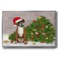 Christmas Boxer and Broken Christmas Tree - Framed Gallery Wrapped Canvas in Floating Frame