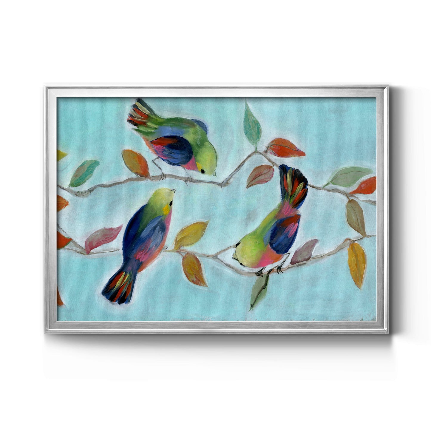 Bitty Birds I - Modern Framed Canvas Print
