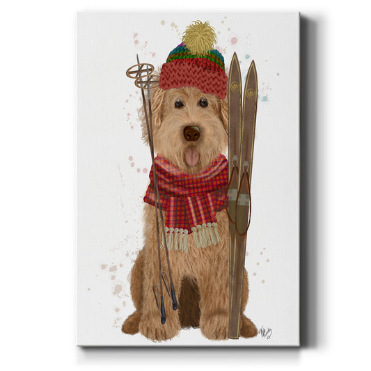 Goldendoodle Ski Dog - Gallery Wrapped Canvas