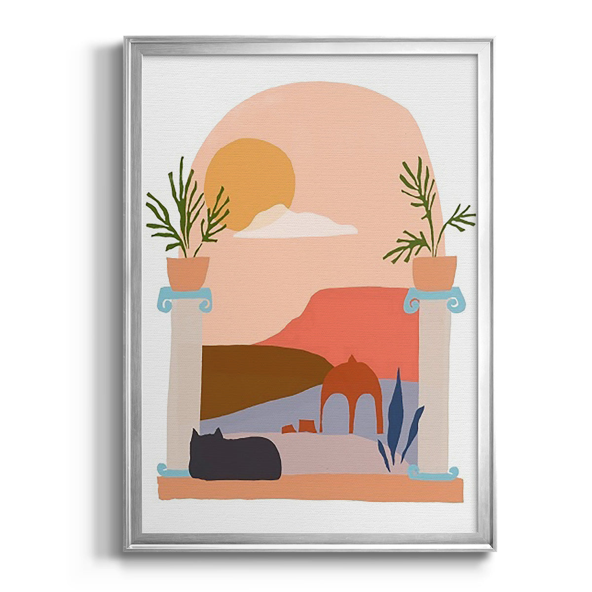 Paper Scene IV - Modern Framed Canvas Print