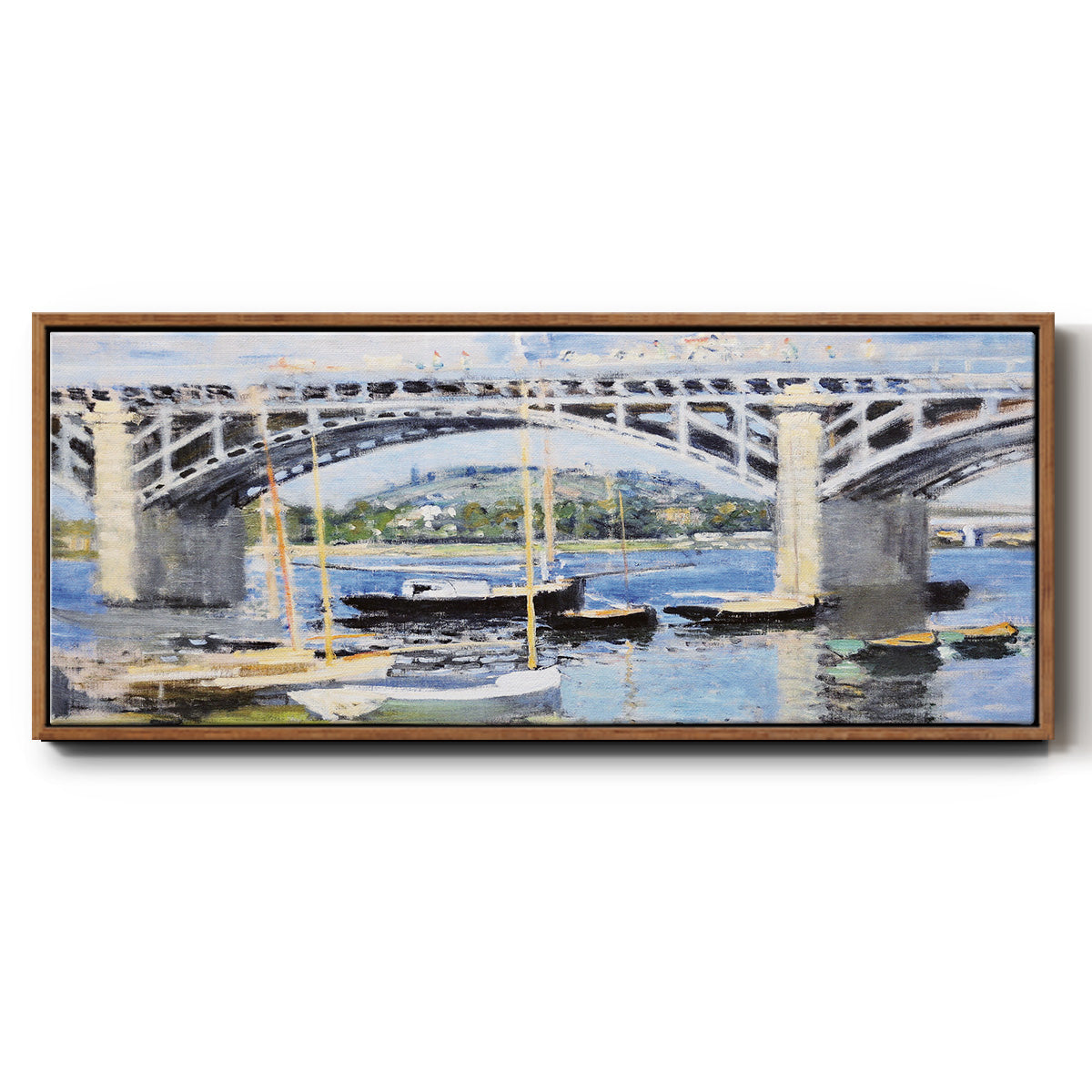 The Bridge Over the Seine, 1874 - Floater Framed Canvas Print