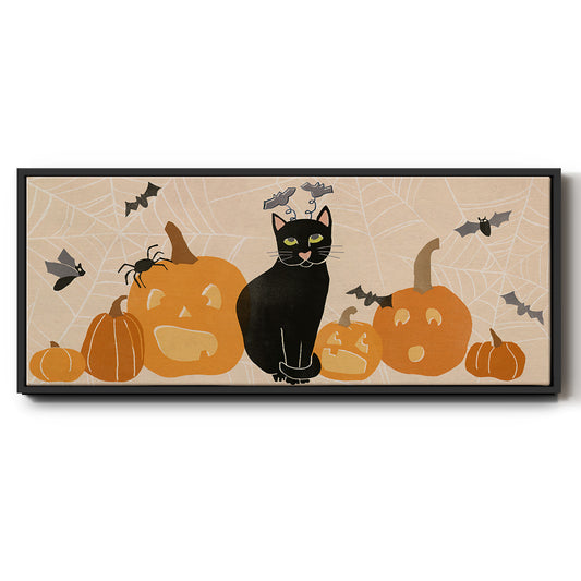 Pumpkin Patch Cats Collection D - Floater Framed Canvas Print