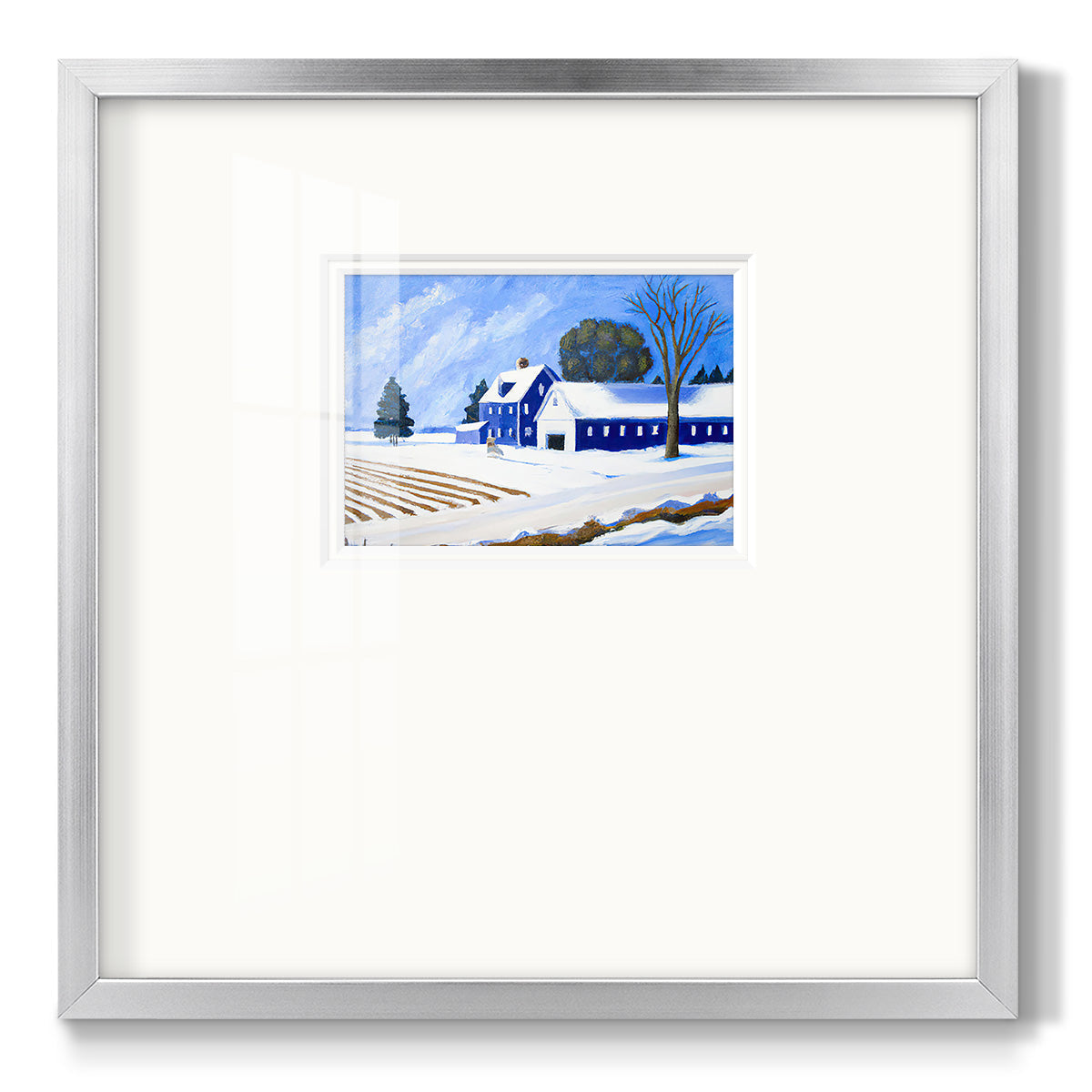 Winter Barn II - Double Matboard Framed Print