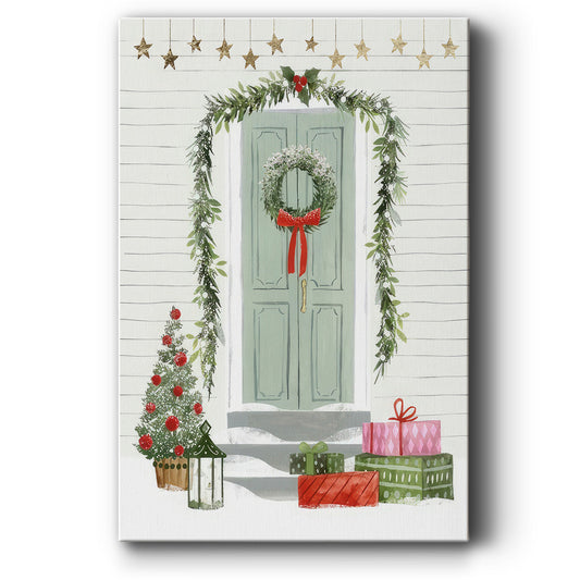 Festive Front Door I - Gallery Wrapped Canvas