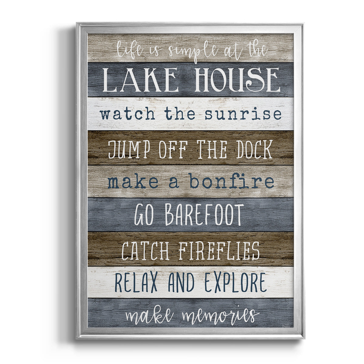 Simple Lake Rules - Modern Framed Canvas Print