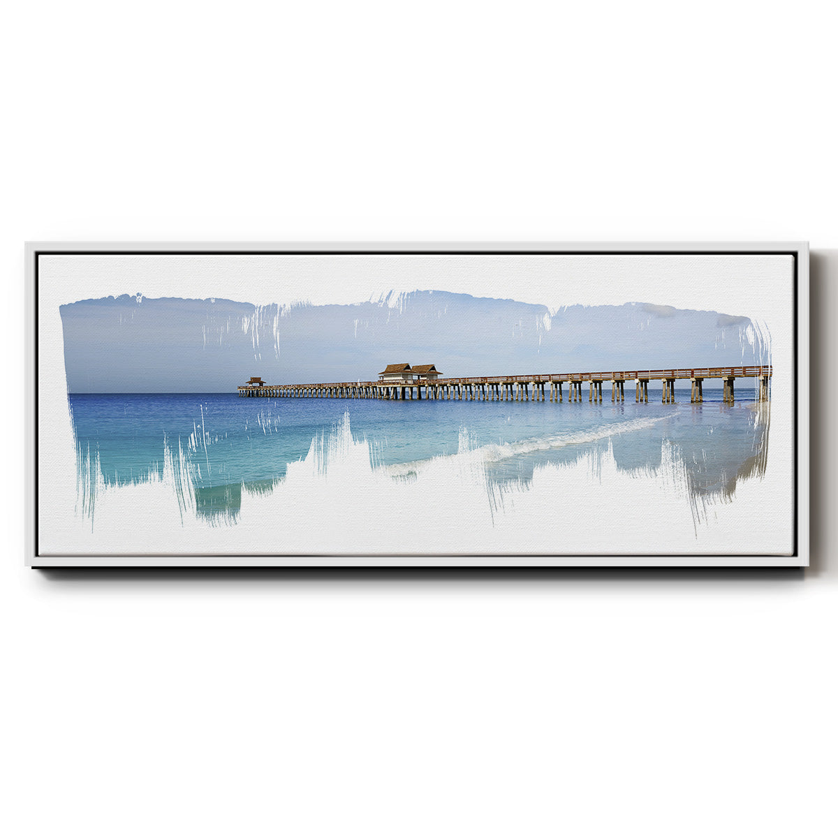 Virginia Beach Pier - Floater Framed Canvas Print