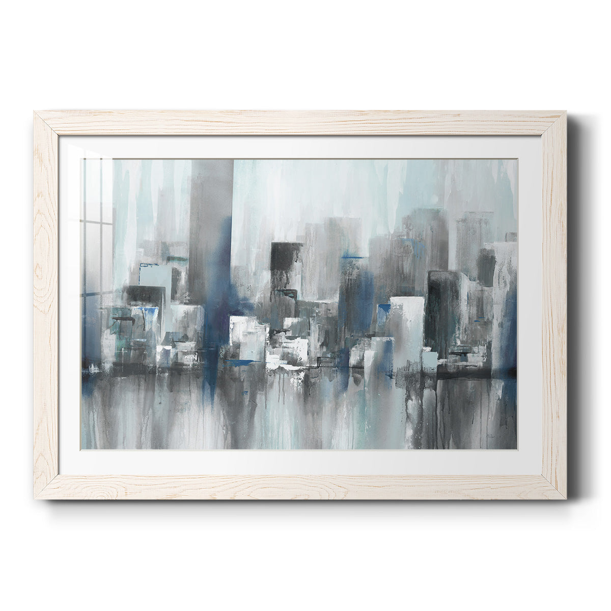 Cityscape in Blues - Barnwood Framed Art Print