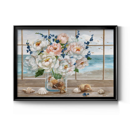 Coastal Window - Modern Framed Canvas Print