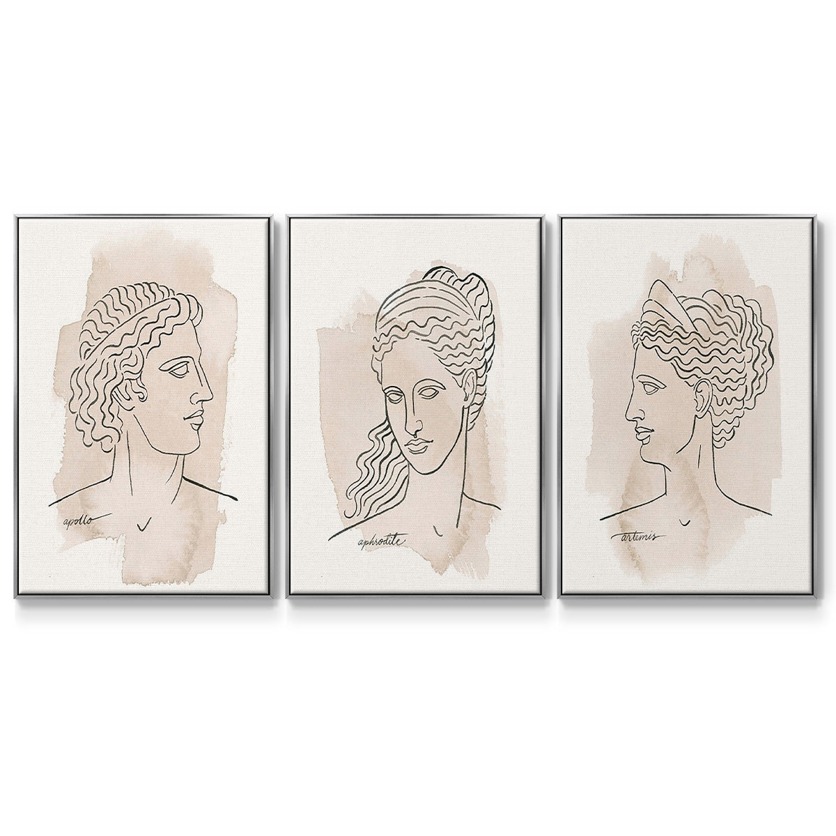 Greek Busts IV - Floater Framed Canvas Set