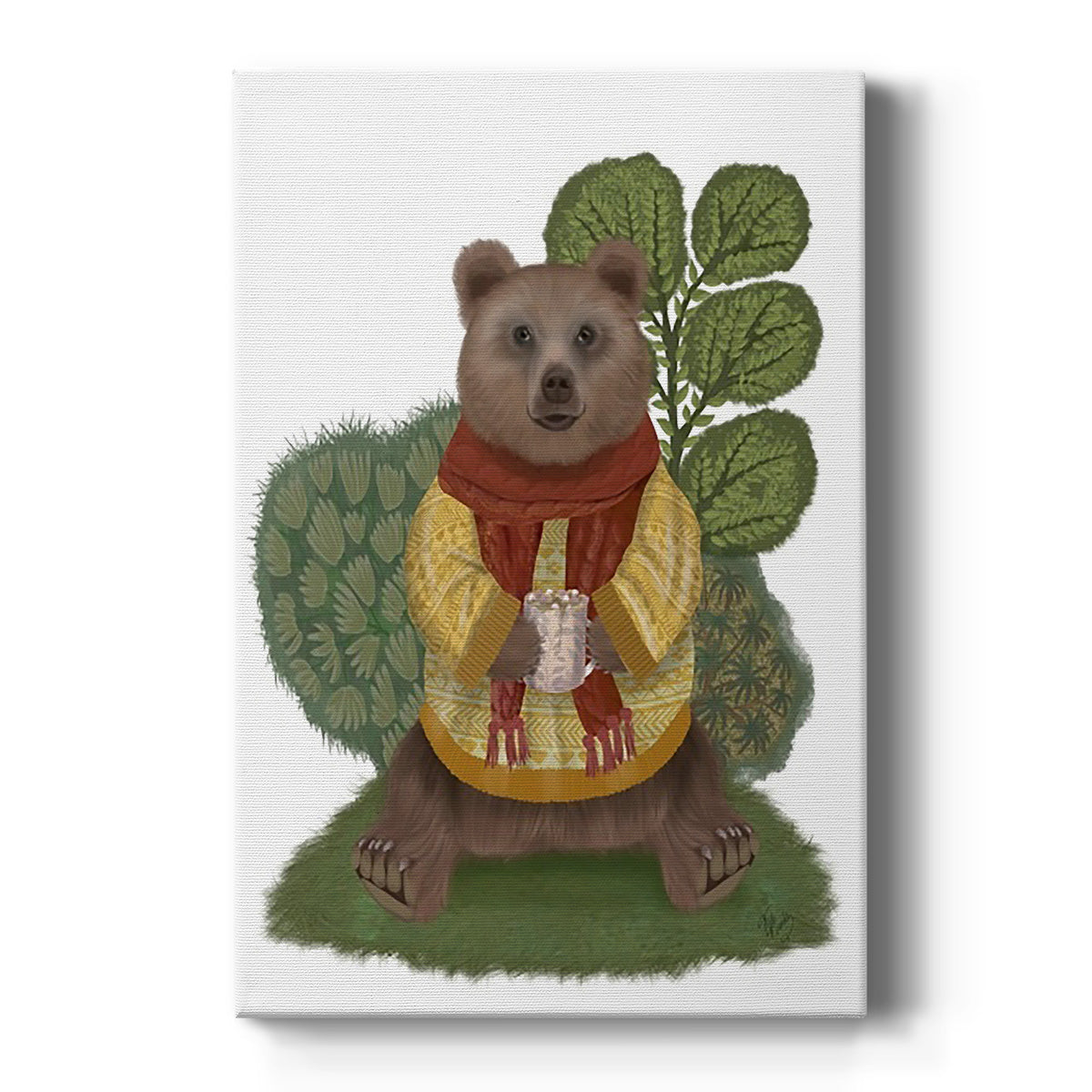 Hot Chocolate Bear - Canvas Art Print