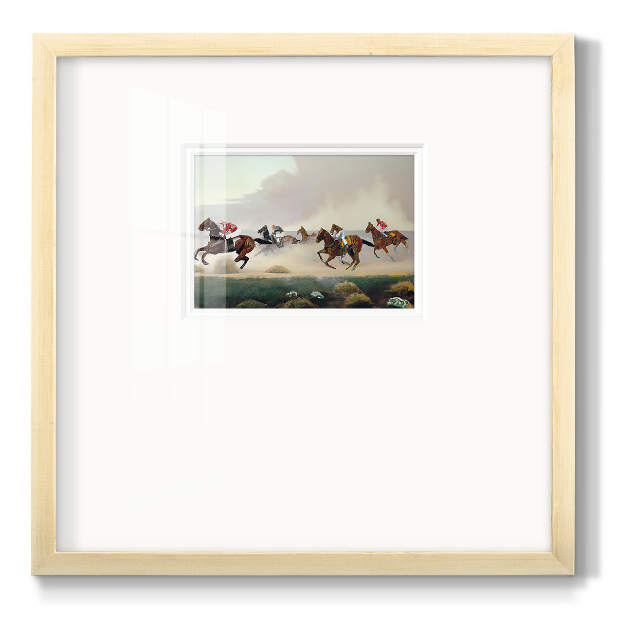 Gray Day at the Races Premium Framed Print Double Matboard