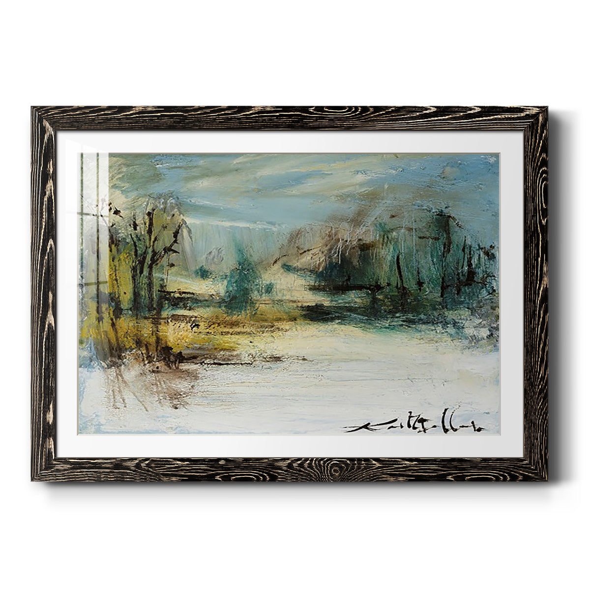 Wintery Horizon II - Barnwood Framed Art Print